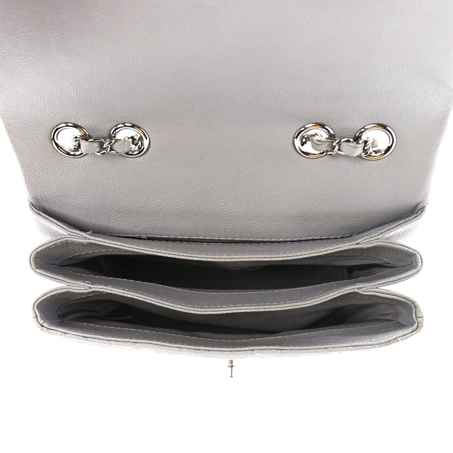 Caviar Quilted Medium Urban Companion Flap Grey