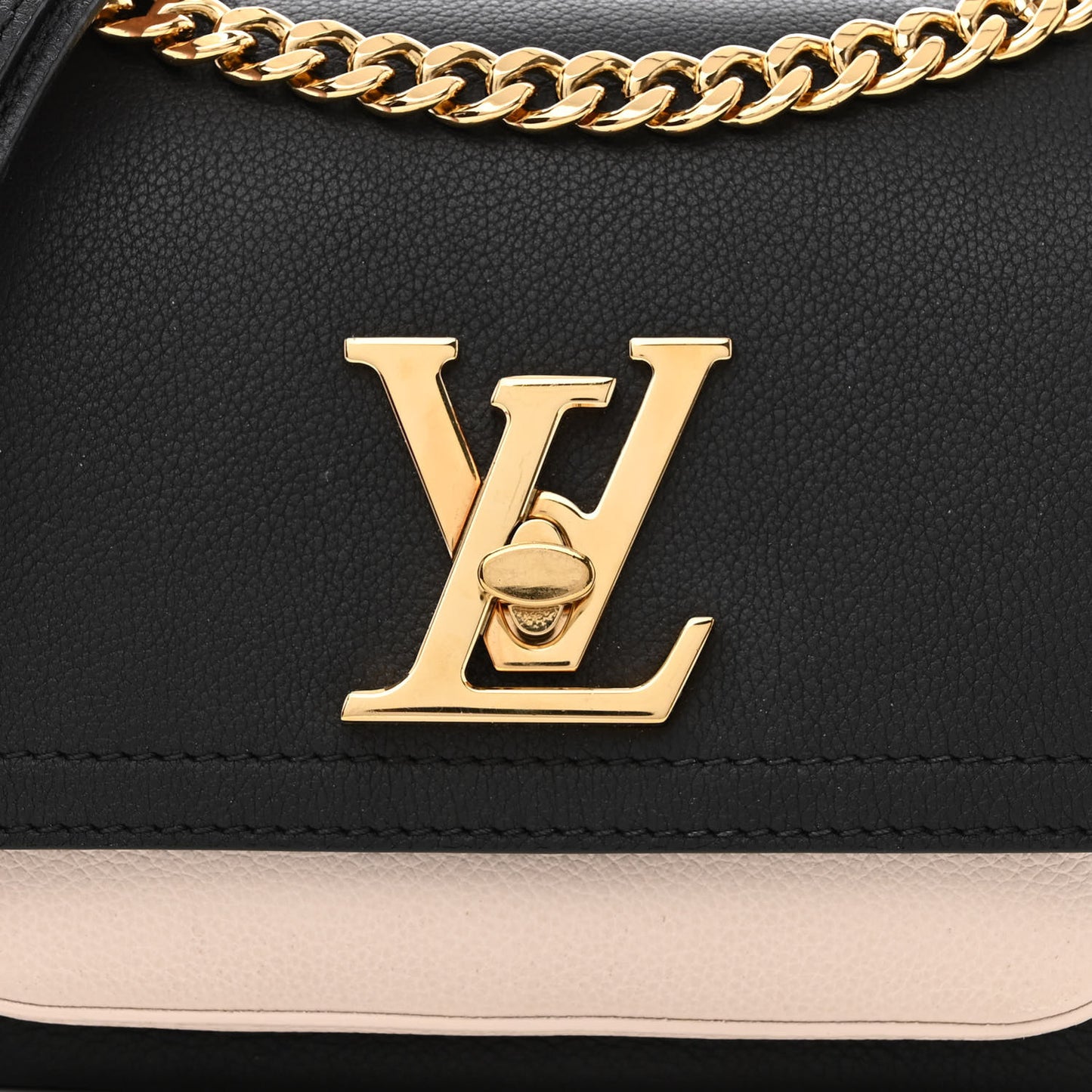 Grained Calfskin Lockme Tender Black
