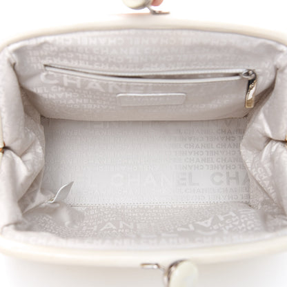 Chanel Lambskin CC Kiss Lock Accordion Bag White 5 of 16