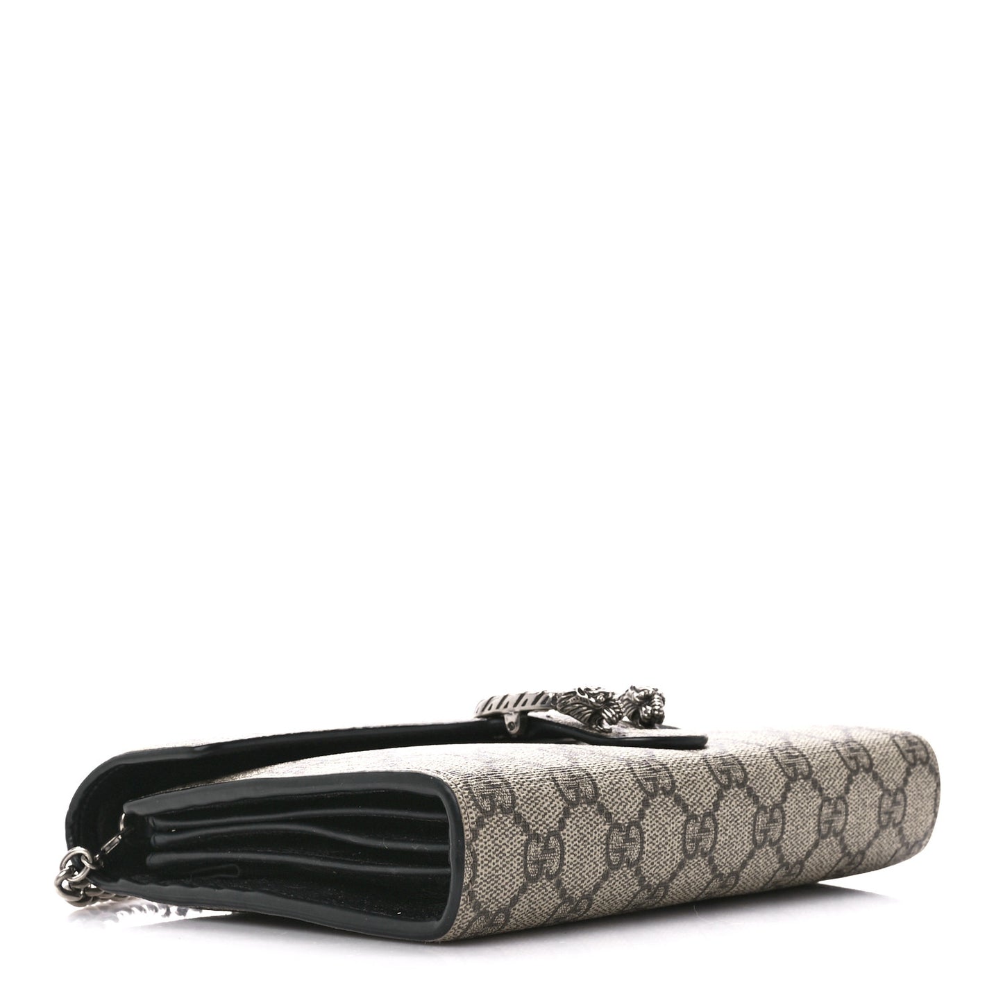 GG Supreme Monogram Mini Dionysus Chain Wallet Beige Black