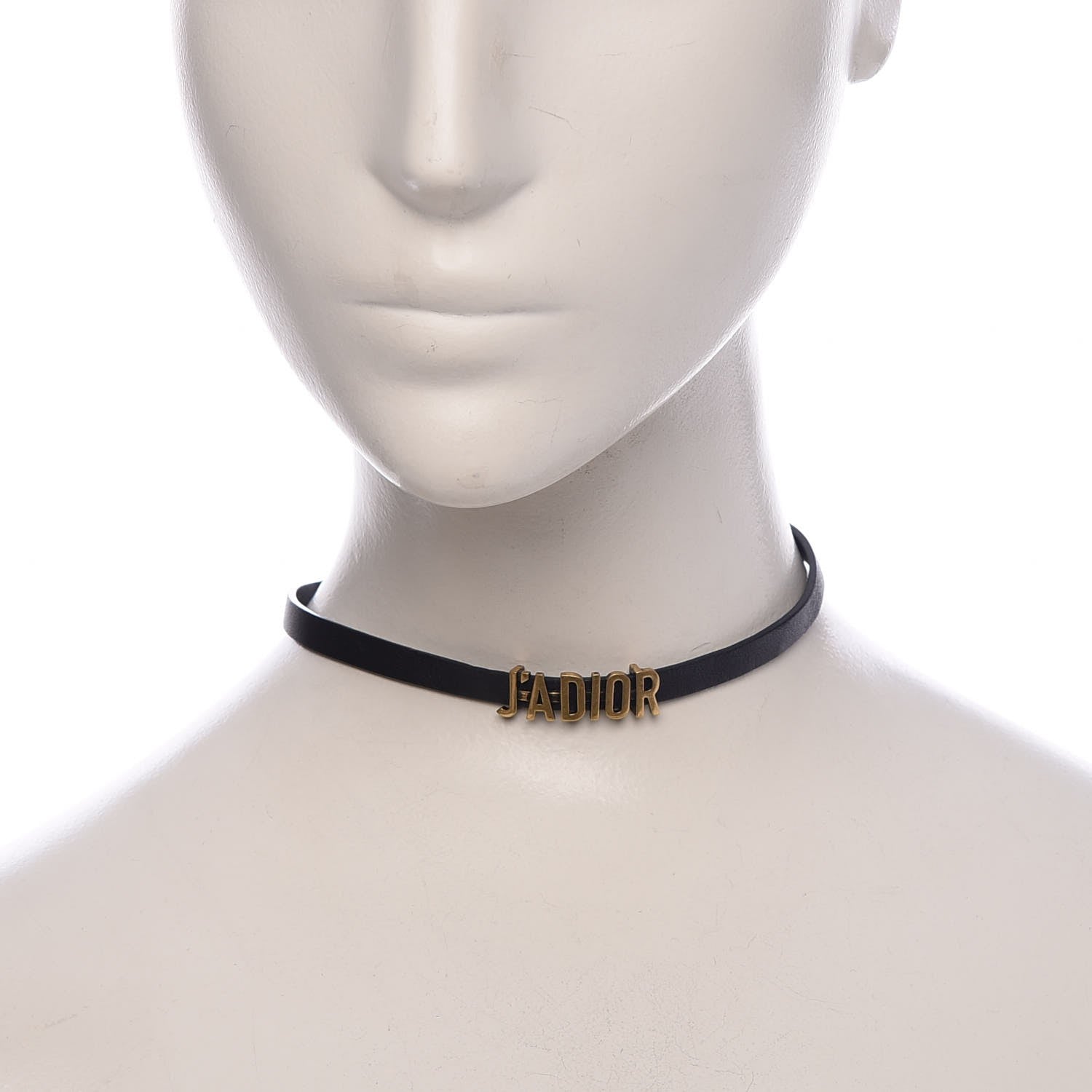 Christian Dior Calfskin J'Adior Logo Choker Necklace Black 2 of 8