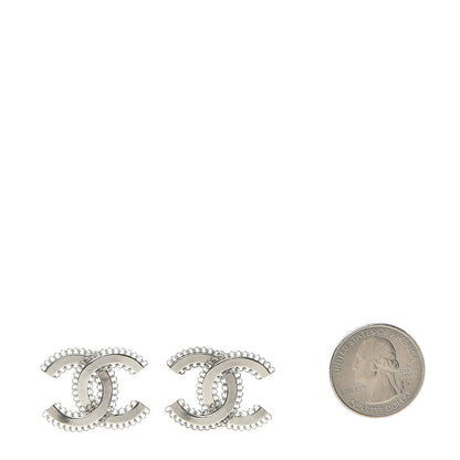 Chanel Scalloped CC Earrings Silver 2 of 5