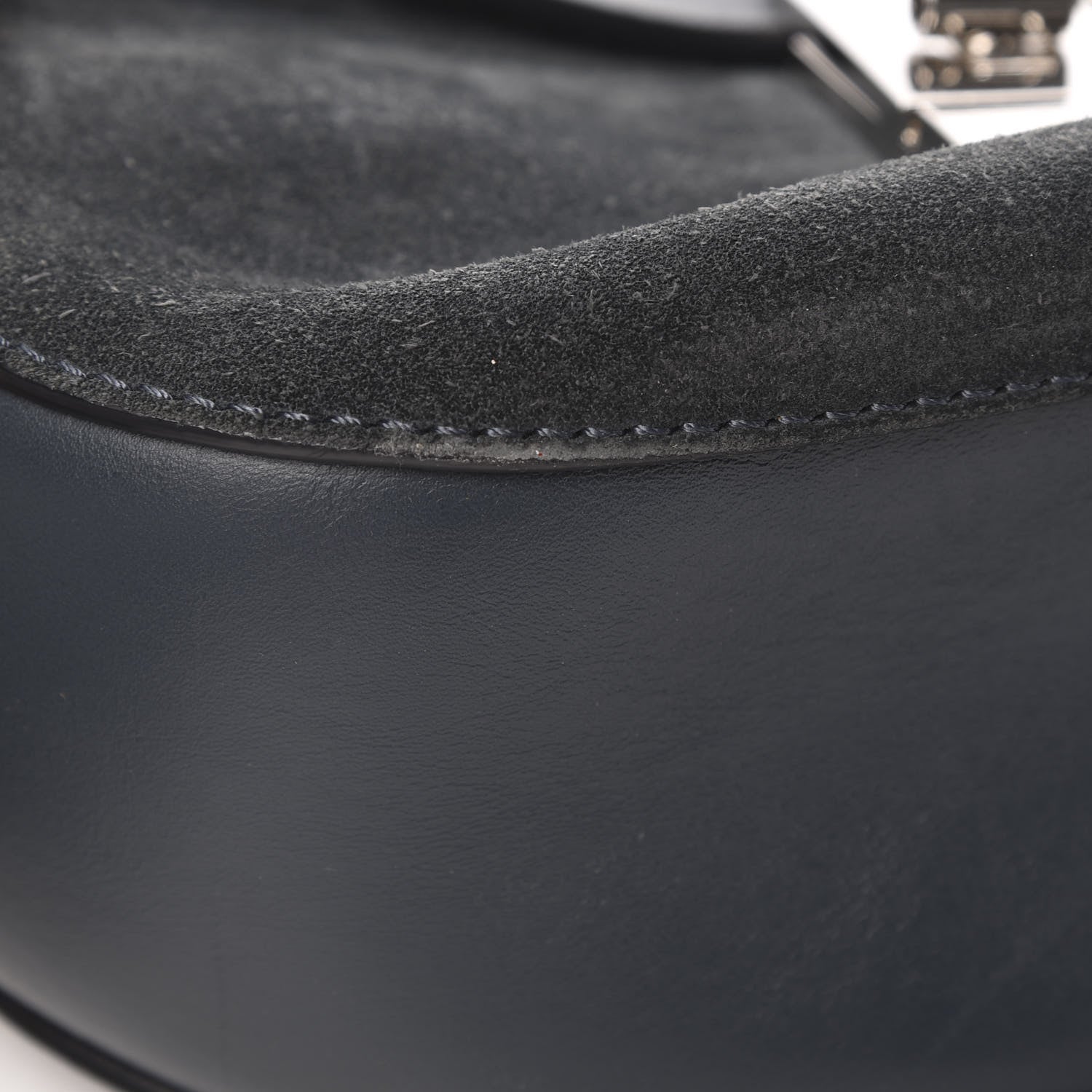 Chloe Suede Smooth Calfskin Drew Shoulder Bag Silver Blue 13 of 16