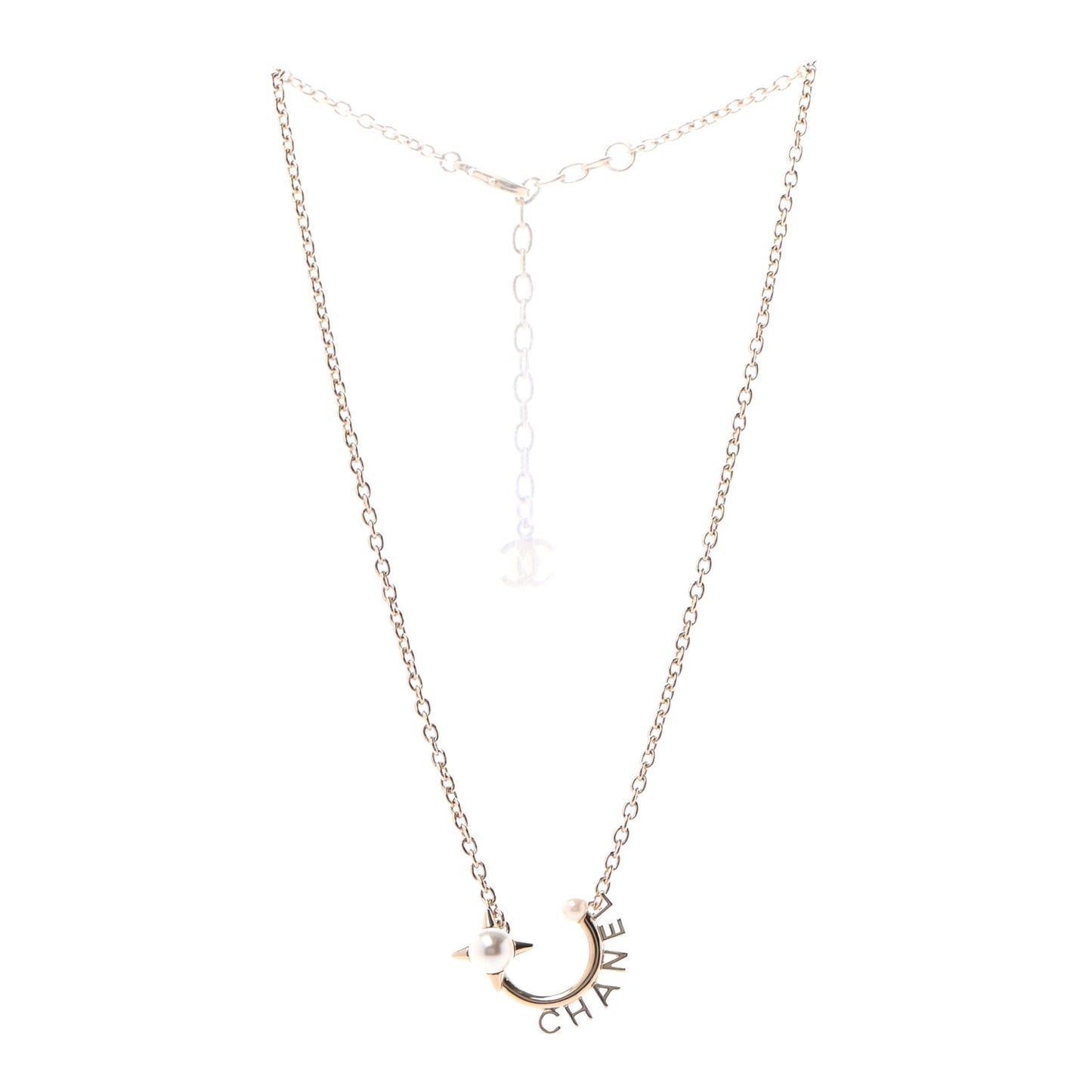 Pearl Logo Necklace Gold