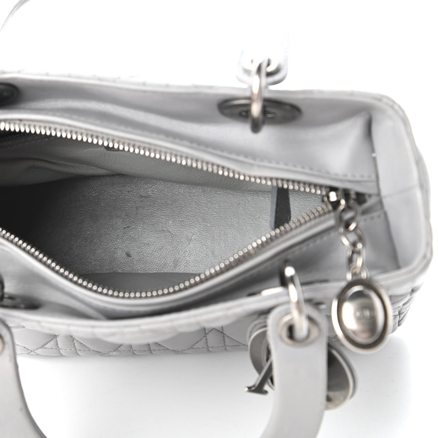 Lambskin Cannage Medium Lady Dior Grey