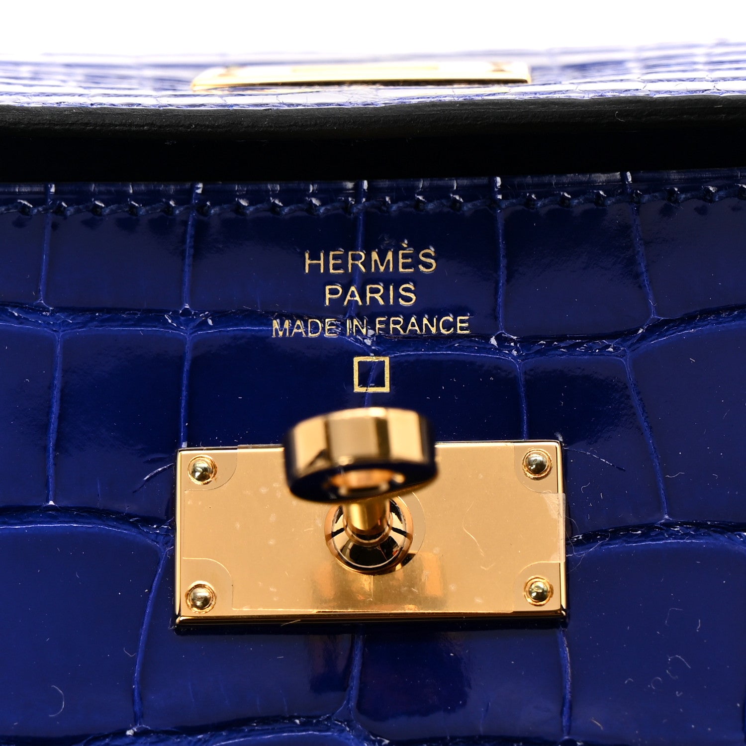 Hermes Shiny Alligator Kelly Wallet To Go Bleu Electrique 11 of 23