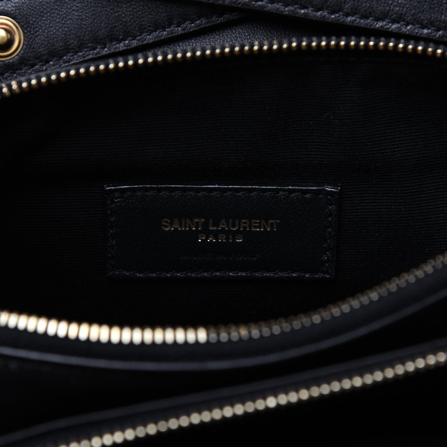 Lambskin Diamond Quilted Monogram Angie Chain Bag Black