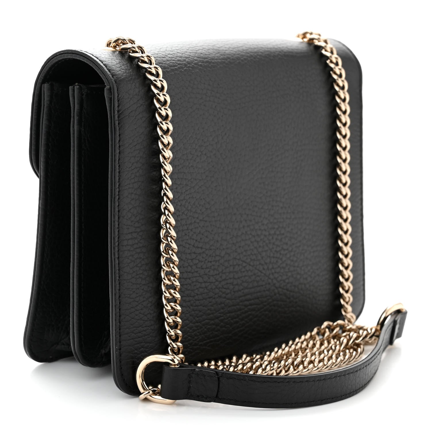Gucci Dollar Calfskin Small Interlocking G Shoulder Bag Black 3 of 10