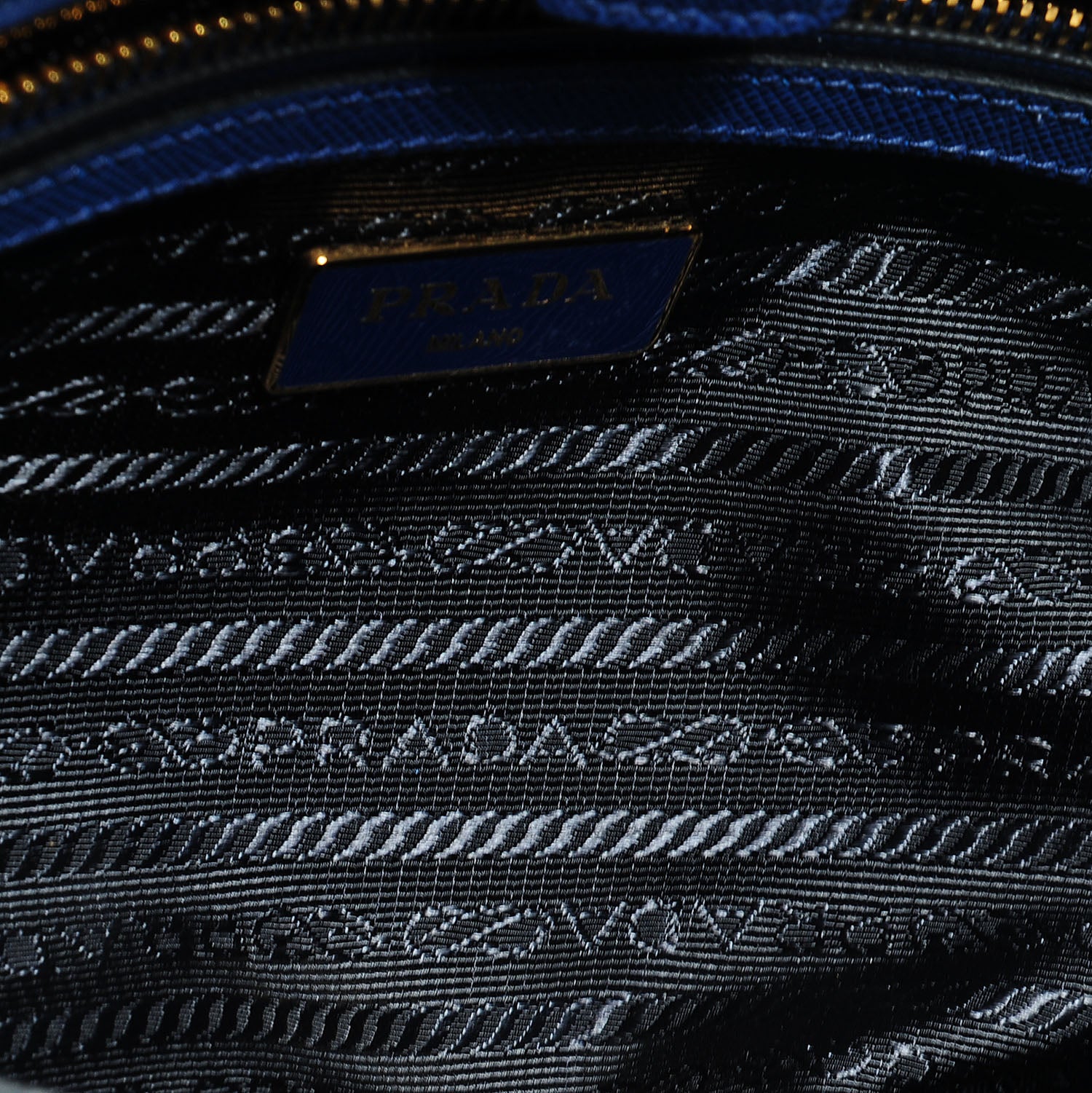 Prada Saffiano Lux Bi-Color Tote Bluette Black 8 of 9