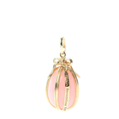 Tiffany 18K Yellow Gold Pink Opal Schlumberger Egg Charm 3 of 7