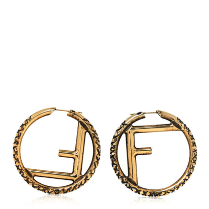 Fendi Metal FF Hoop Earrings Gold 1 of 5