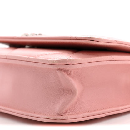 Chanel Lambskin Quilted Chanel 19 Wallet On Chain WOC Pink 10 of 10