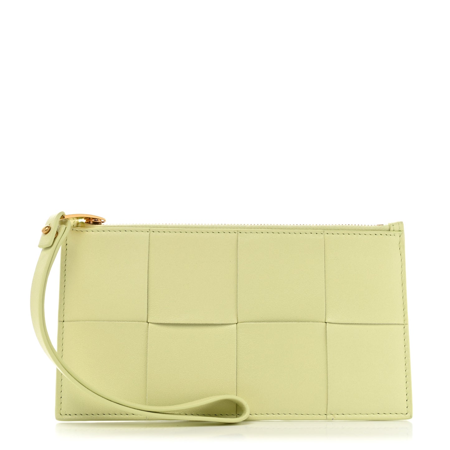 Lambskin Maxi Intrecciato Bill Pouch Lemon Washed