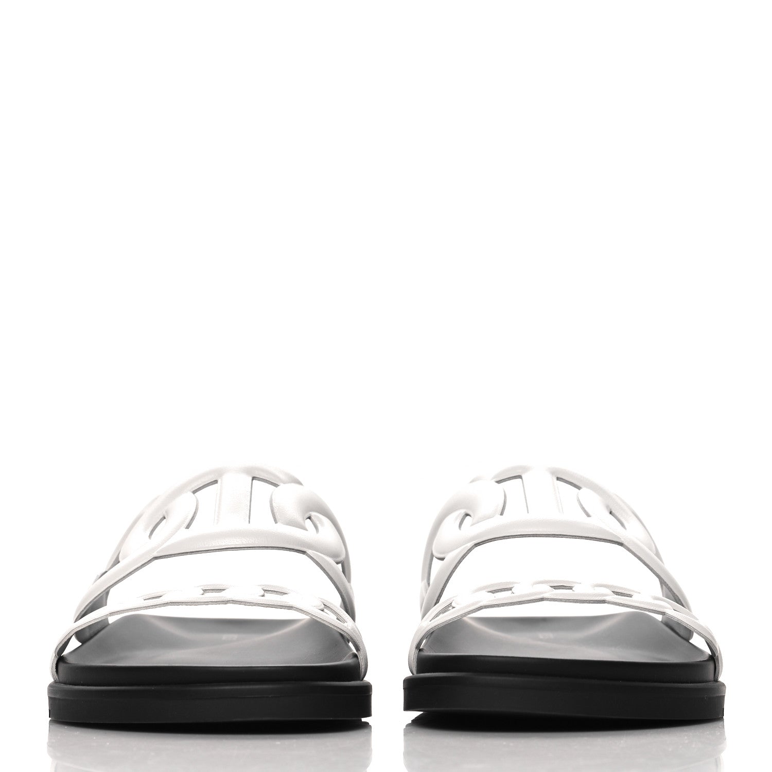 Hermes Nappa Womens Extra Sandals 38.5 White 3 of 10