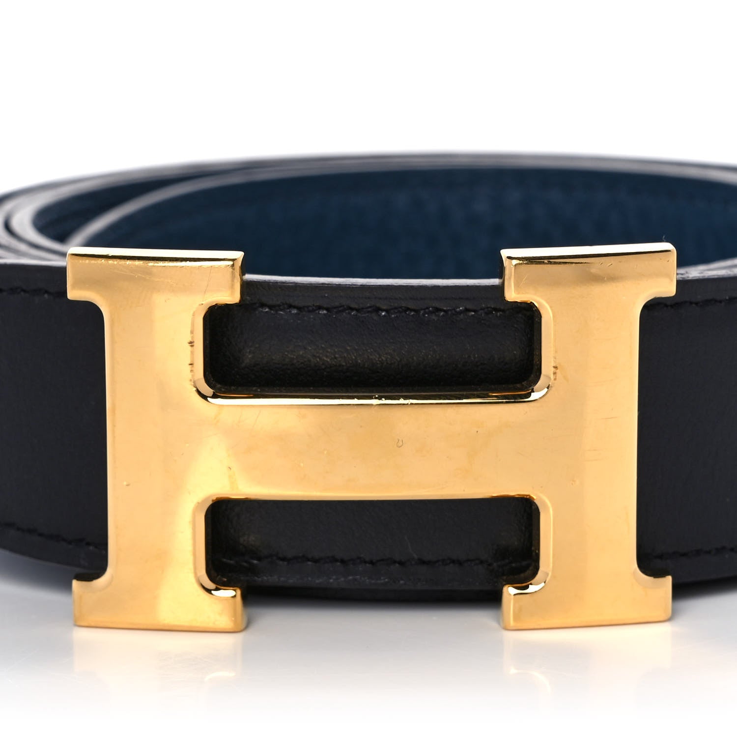 Hermes Swift Togo 32mm H Belt 110 Black Bleu De Prusse 7 of 9