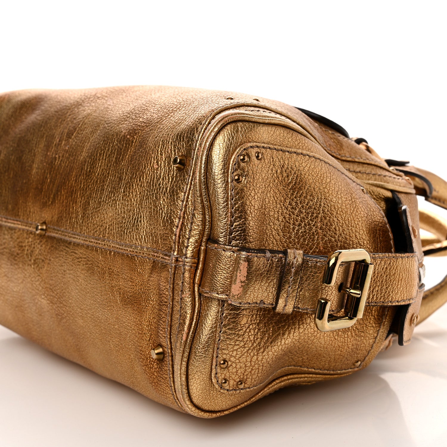 Chloe Metallic Calfskin Crystal Paddington Satchel Gold 10 of 19