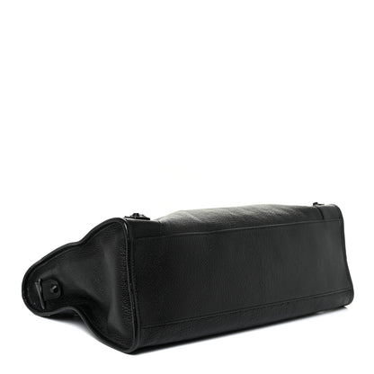 Balenciaga Shiny Grained Goatskin Black Metallic Edge City Black 5 of 10
