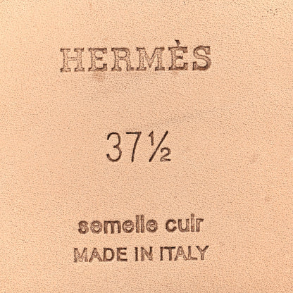 Hermes Box Calfskin Oran Sandals 37.5 Gold 8 of 10