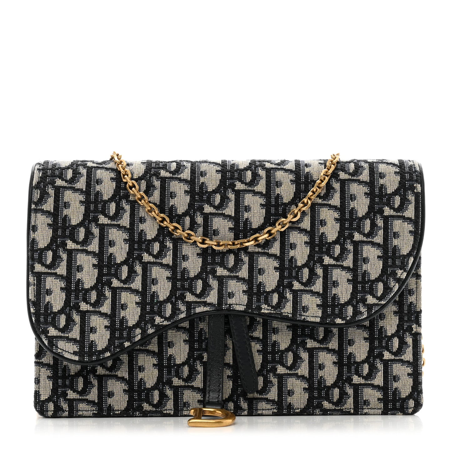Oblique Saddle Chain Pouch Blue
