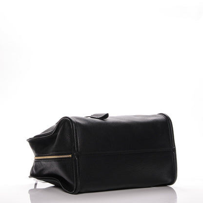 Alexander McQueen Pebbled Calfskin Large Skull Padlock Zip Around Tote Black 4 of 7