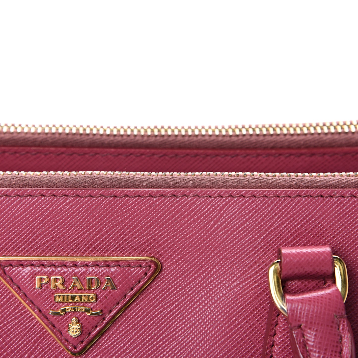 Saffiano Small Galleria Double Zip Tote Fuxia