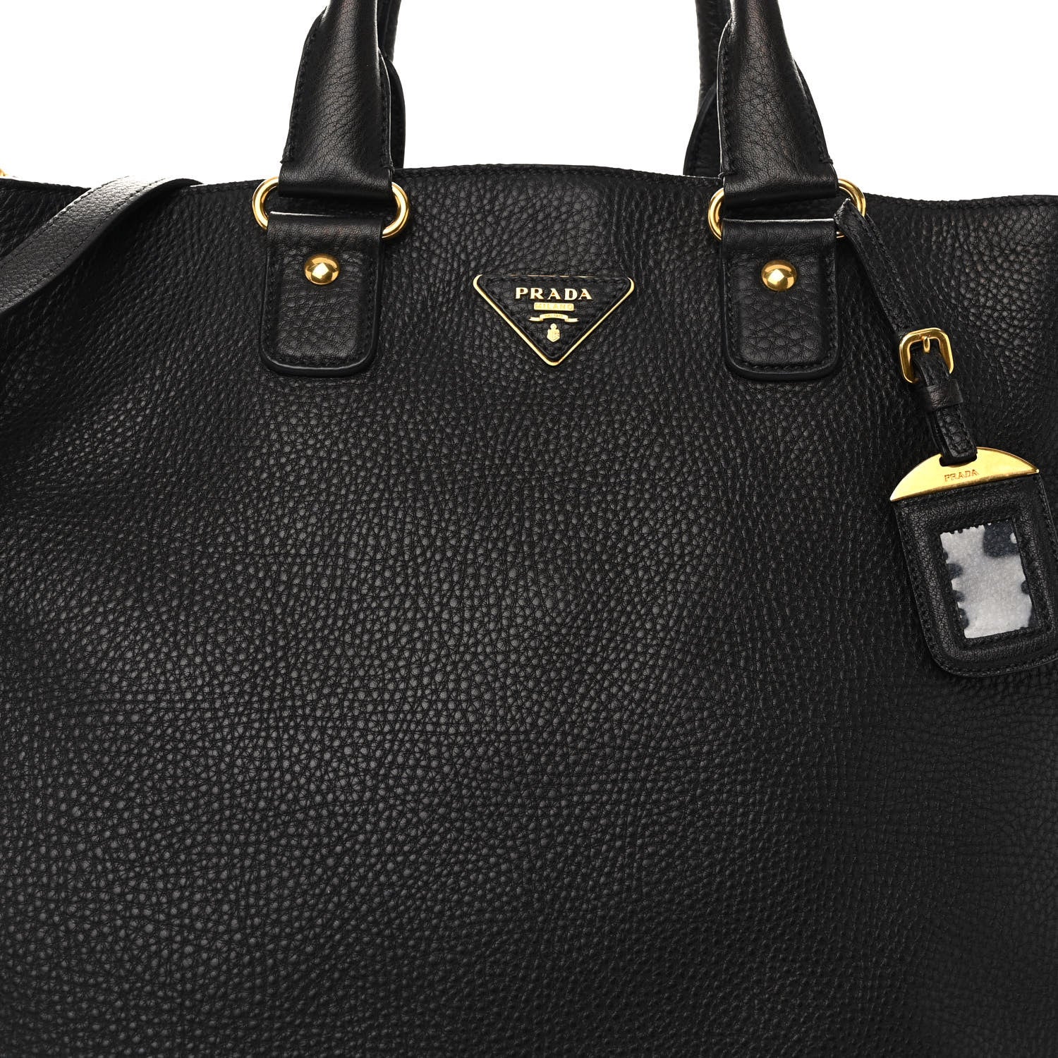 Prada Vitello Daino Shopping Tote Black 7 of 15