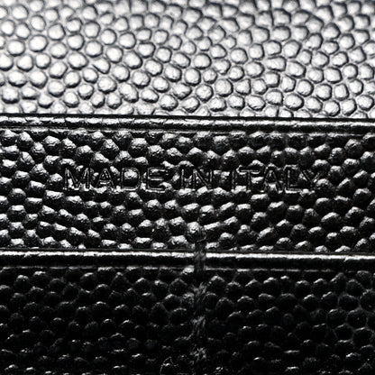 Saint Laurent Grain De Poudre Matelasse Chevron Monogram Chain Wallet Black 7 of 10