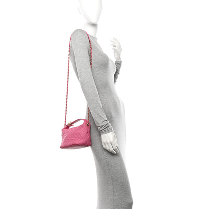 Chanel Lambskin Quilted Small Perfect Meeting Hobo Pink 2 of 9