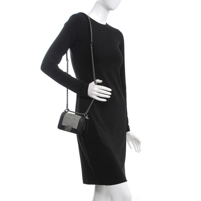 Chanel Galuchat Stingray Mini Boy Flap Black Silver 2 of 11