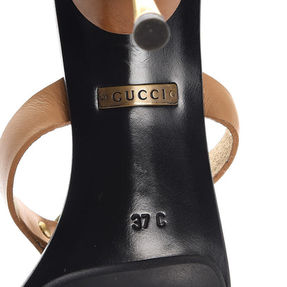 Gucci Calfskin Sandal Heels 37 Beige 8 of 9