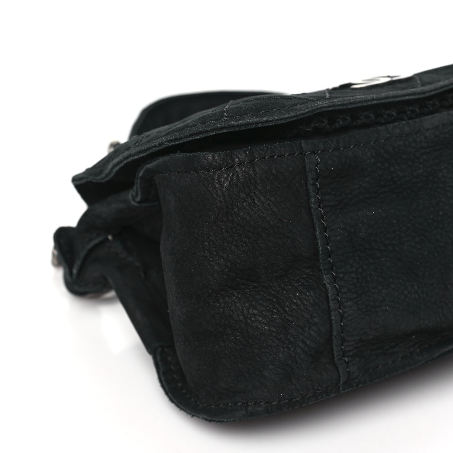 Bullskin Suede Small Highlander Messenger Flap Black