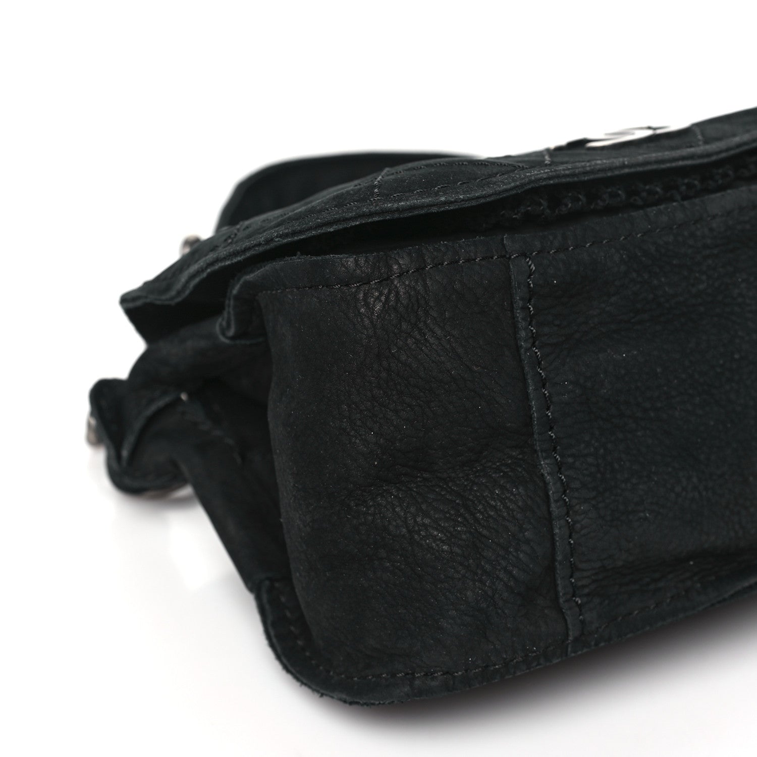 Chanel Bullskin Suede Small Highlander Messenger Flap Black 9 of 11