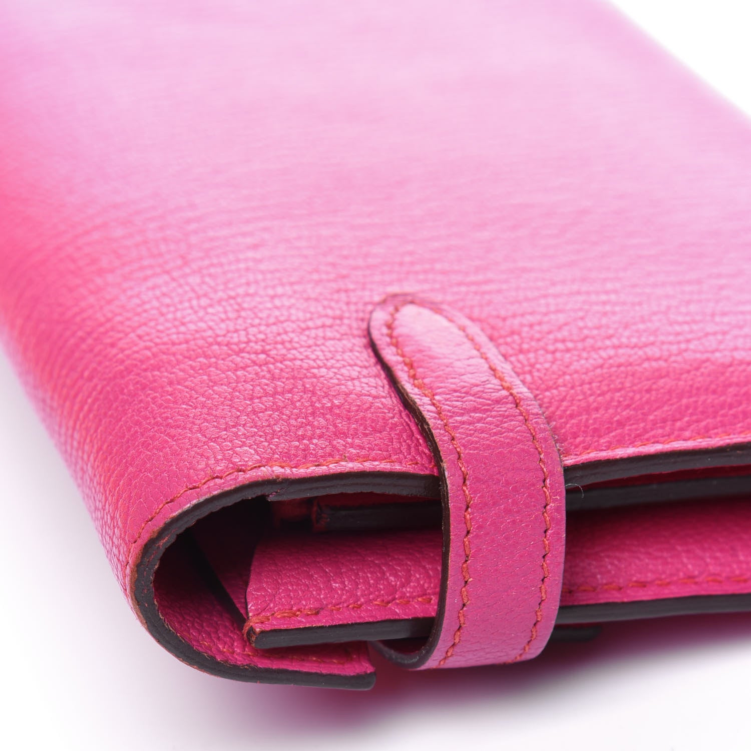 Hermes Chevre Mysore Kelly Longue Wallet Rose Shocking 18 of 21