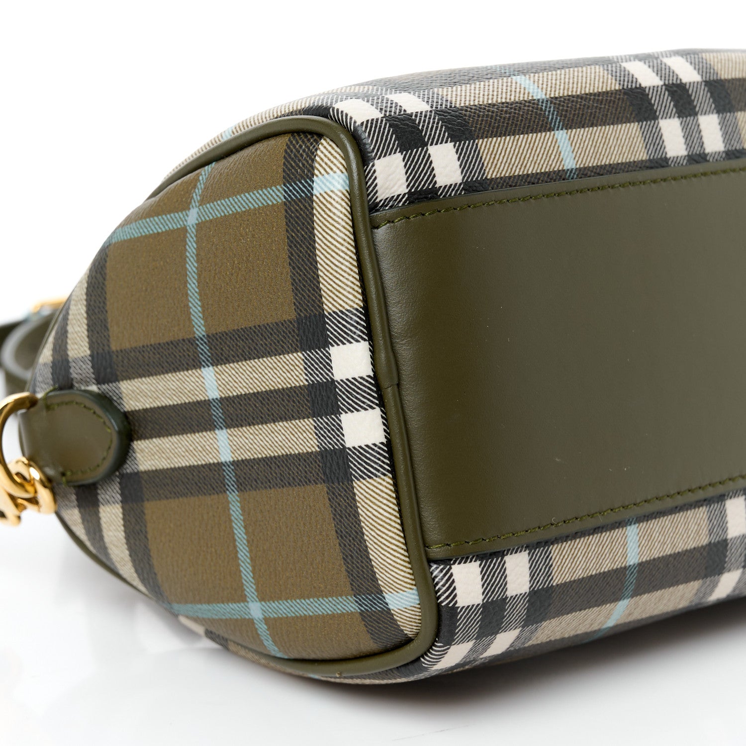 Burberry Vintage Check Mini Bowling Bag Olive Green 8 of 9