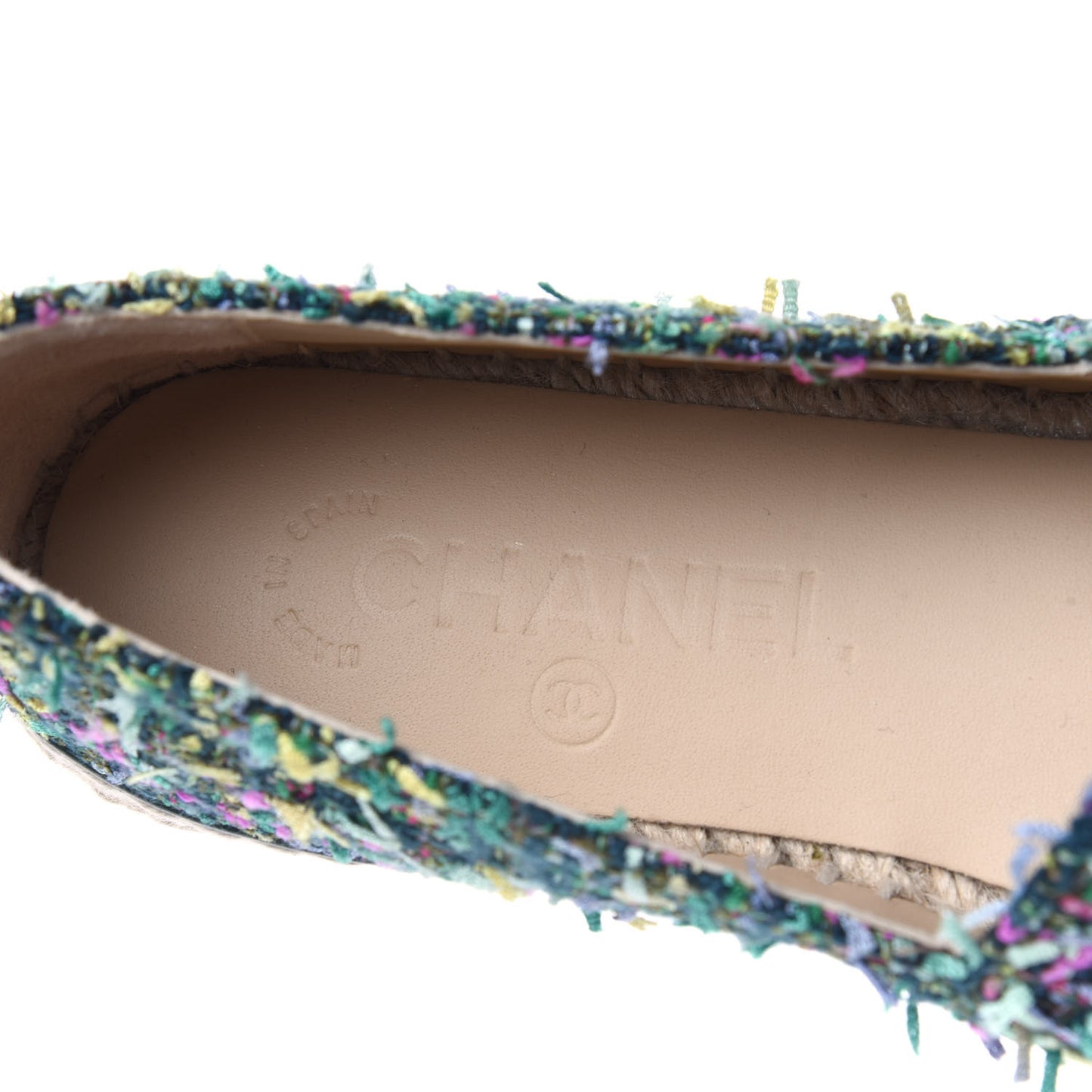 Tweed CC Espadrilles 36 Turquoise Multicolor