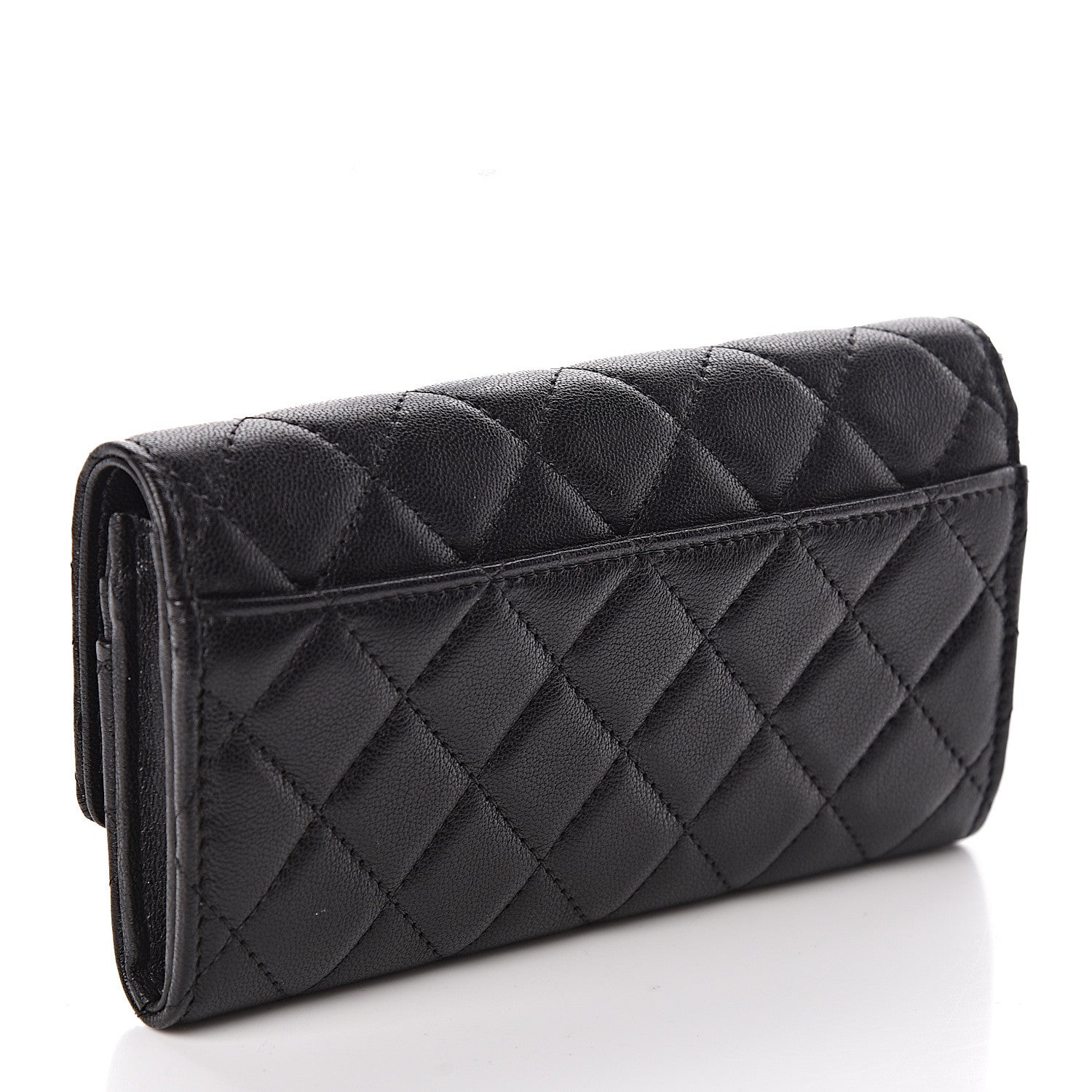 Chanel Goatskin Quilted Medium 19 Flap Wallet Black 3 of 10