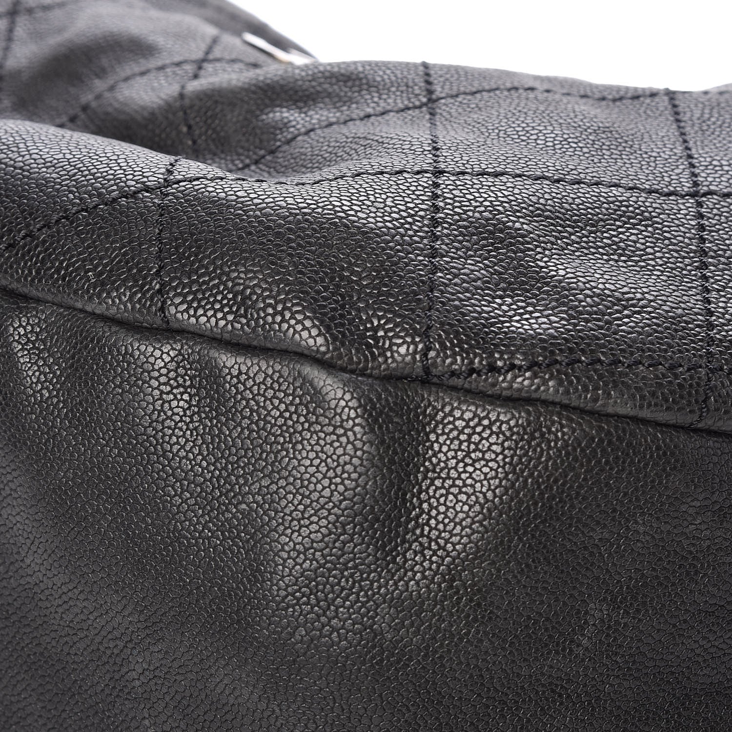 Chanel Caviar Stitched Large Outdoor Hobo Black 14 of 15
