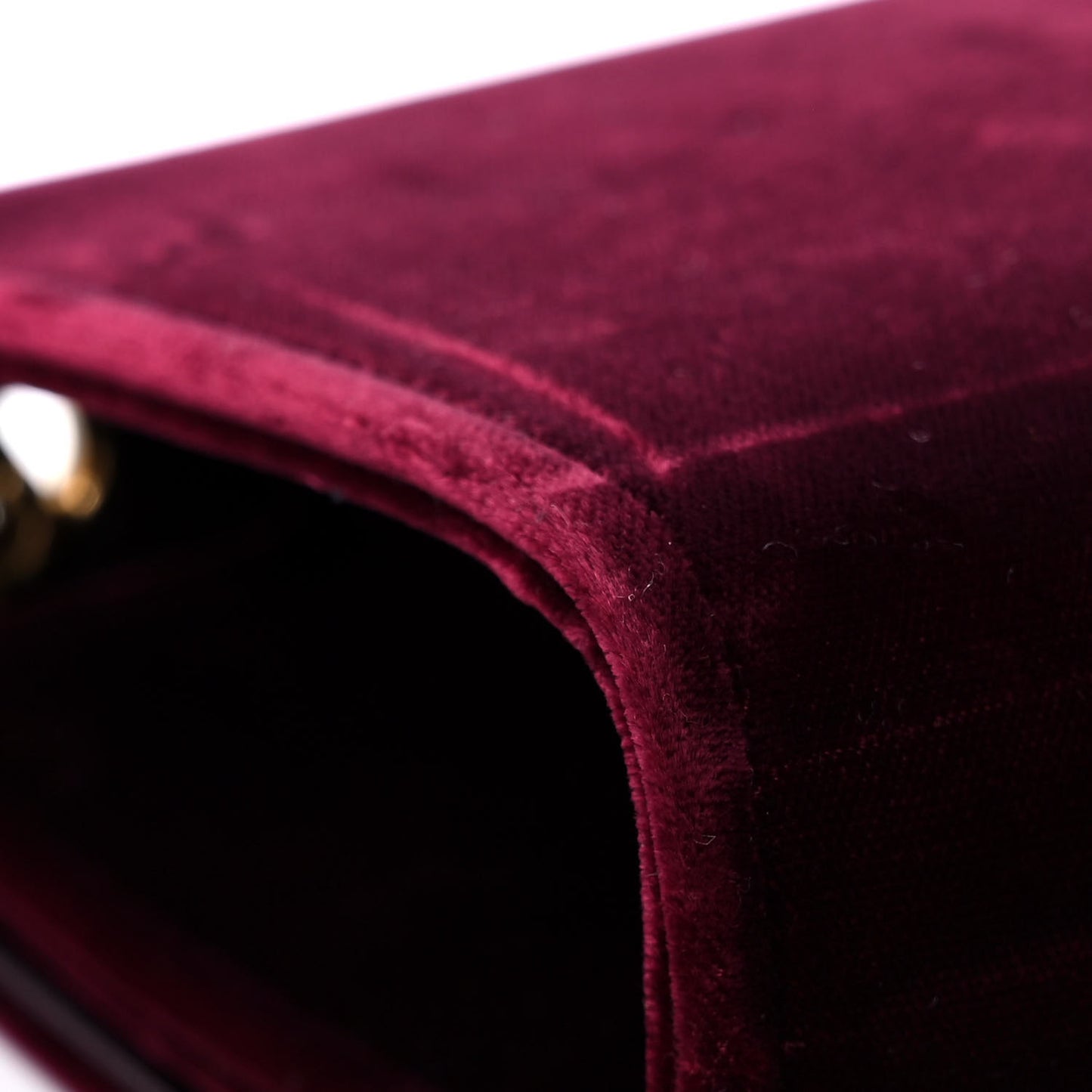Velvet Small Classic Monogram Kate Tassel Satchel Burgundy
