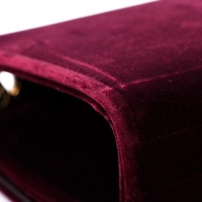 Saint Laurent Velvet Small Classic Monogram Kate Tassel Satchel Burgundy 10 of 16