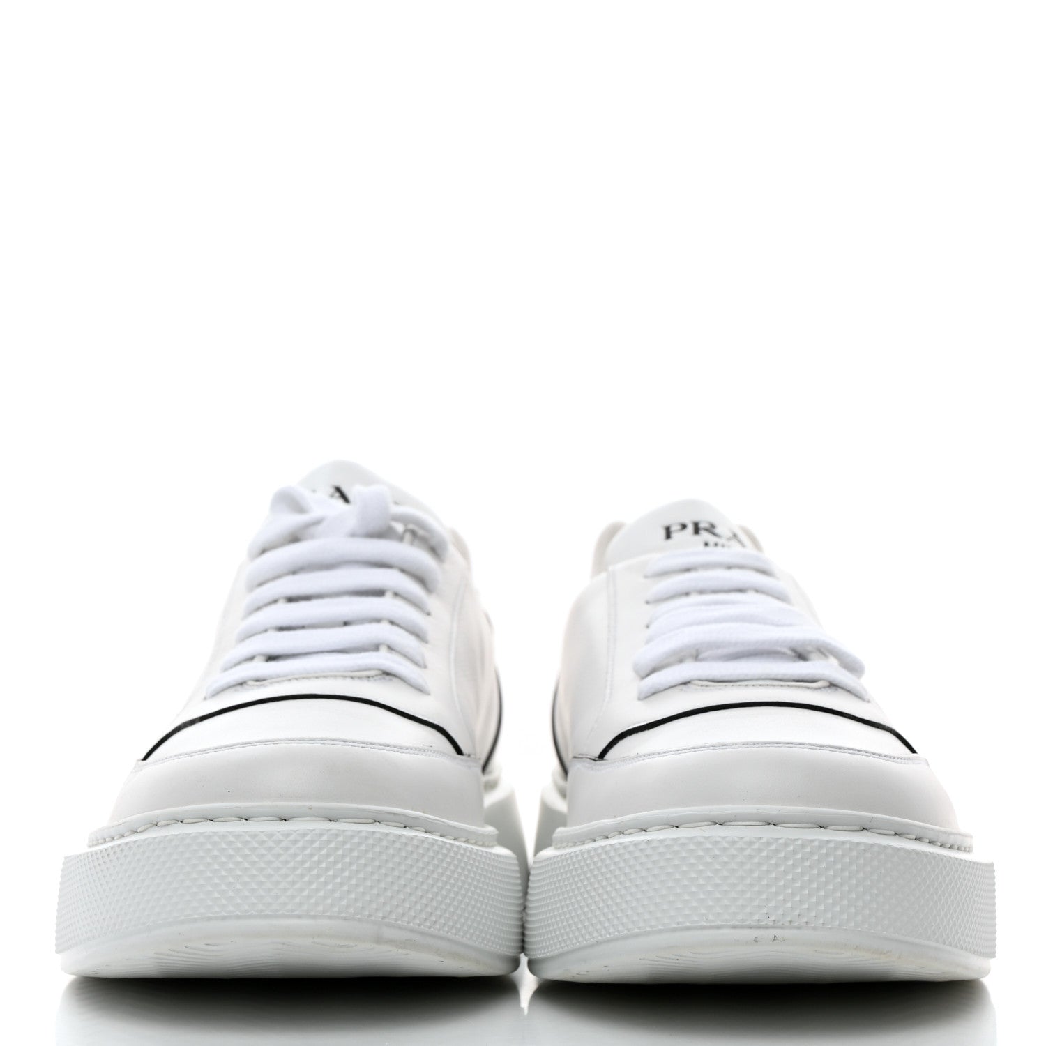 Prada Calfskin Mens Montana Low Top Sneakers 7 White 2 of 9