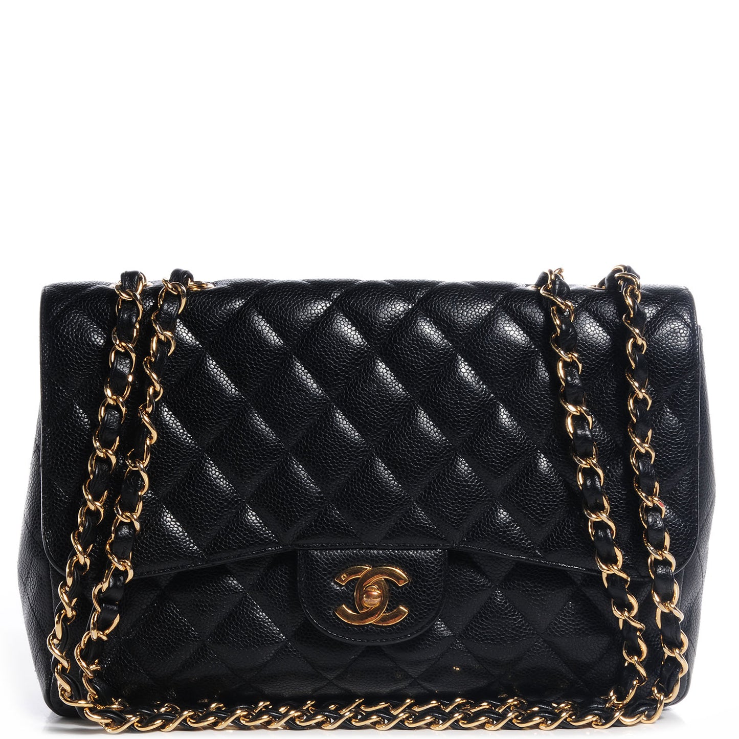 Caviar Jumbo Single Flap Black