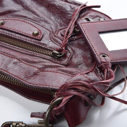 Balenciaga Agneau Classic Hardware Shoulder Bag Bordeaux 9 of 9
