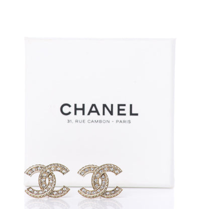 Chanel Crystal CC Earrings Gold 5 of 5