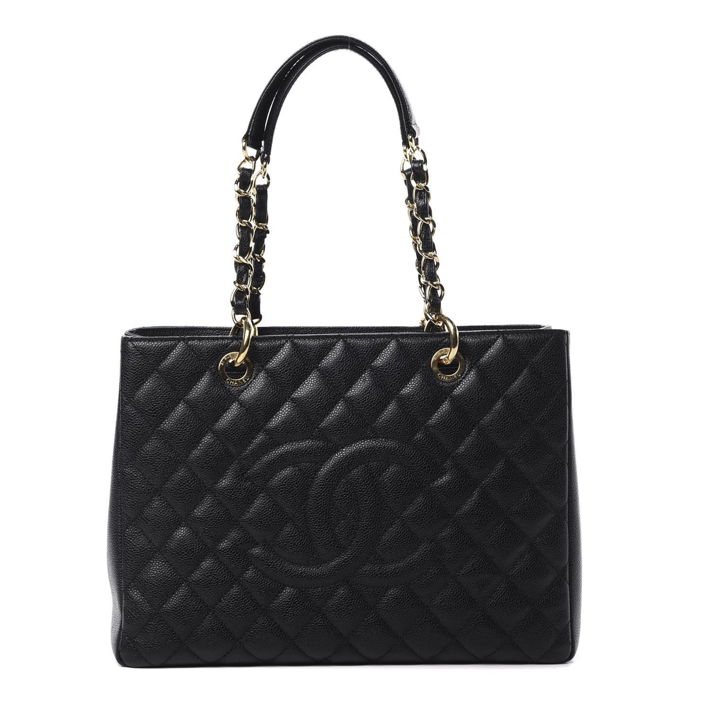 Caviar Quilted Grand Shopping Tote GST Black