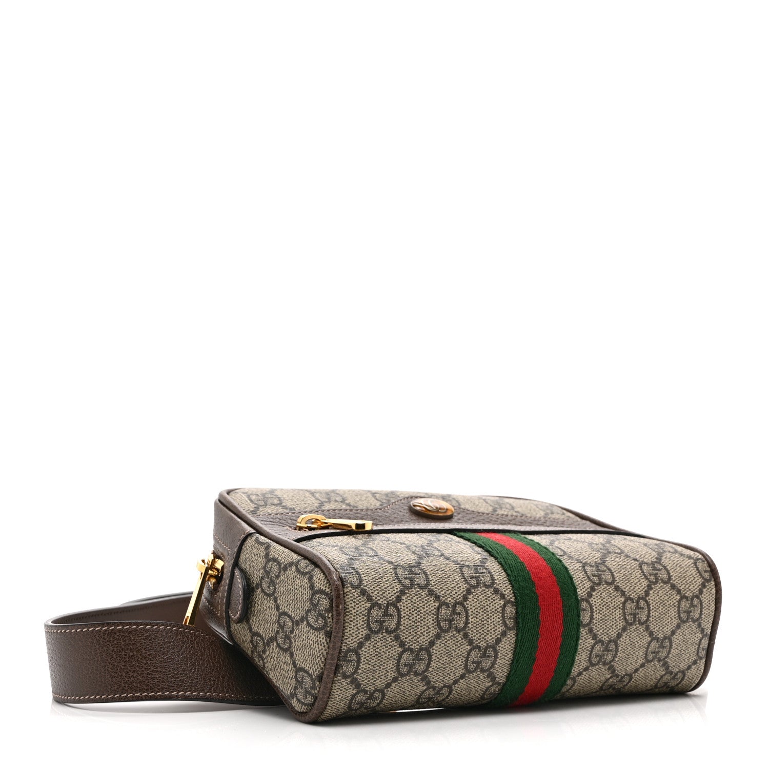 Gucci GG Supreme Monogram Web Small Ophidia Belt Bag 85 34 Dark Brown 4 of 11