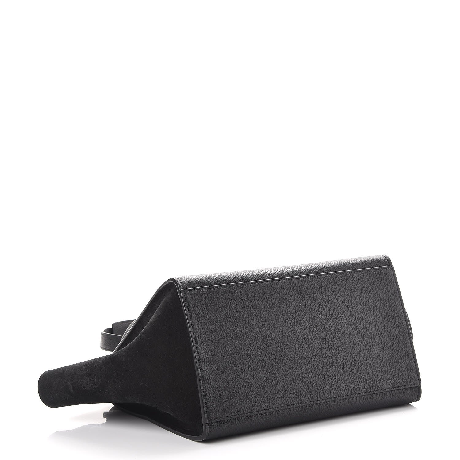 Celine Drummed Calfskin Suede Medium Trapeze Black 4 of 7