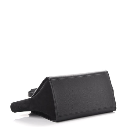 Celine Drummed Calfskin Suede Medium Trapeze Black 4 of 7