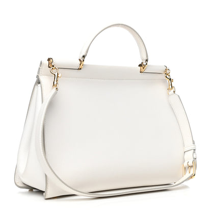 Dolce & Gabbana Calfskin Medium Sicily Soft Satchel White 3 of 8