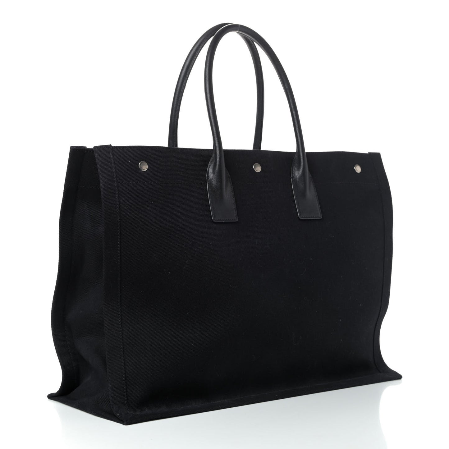 Linen Calfskin Rive Gauche Tote Black