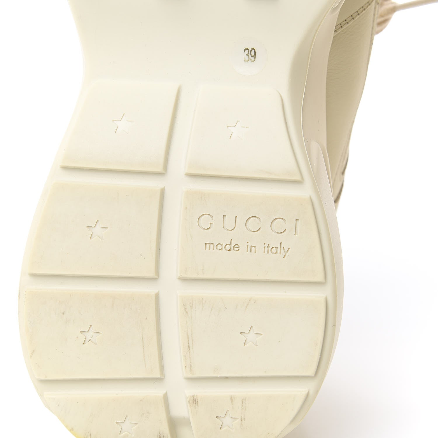 Gucci Calfskin Logo Womens Rhyton Sneakers 39 Ivory 7 of 9